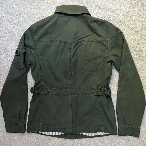 Giacca army green utility military jacket striped lining 100% cotton overcoat - Picture 10 of 16